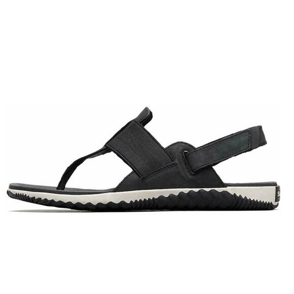 Sorel Women's Out N About Plus Thong Sandals with Ankle Strap Black Size 8 - Picture 1 of 10